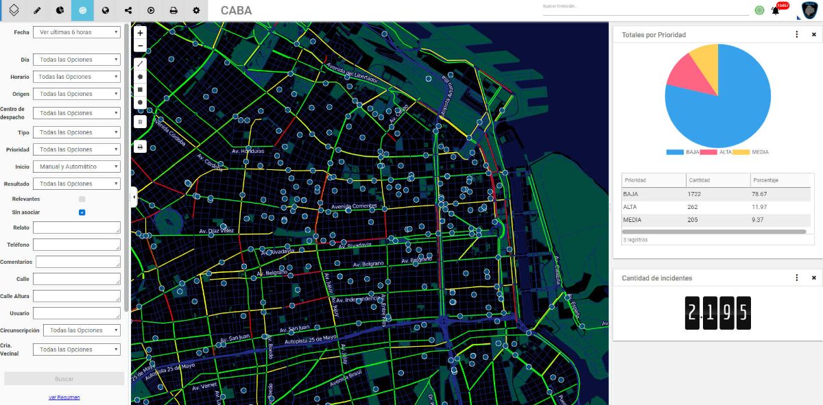 Permite realizar consultas de los eventos cargados en la plataforma de Atención de Emergencias, su potente motor de reportes genera mapas temáticos, Mapas de calor, diferentes gráficos comparativos, mediante consultas filtradas por rango de fecha, Hora, Tipo de eventos y subtipos, entre otras opciones.